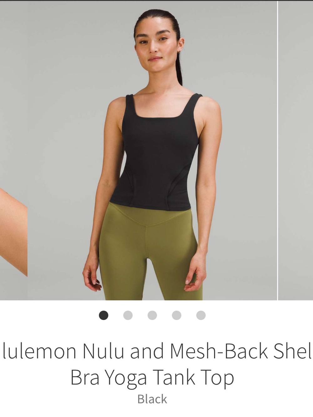 LULULEMON // Nulu and Mesh-Back Shelf-Bra Yoga Tank Top Style Number: W1DLNS